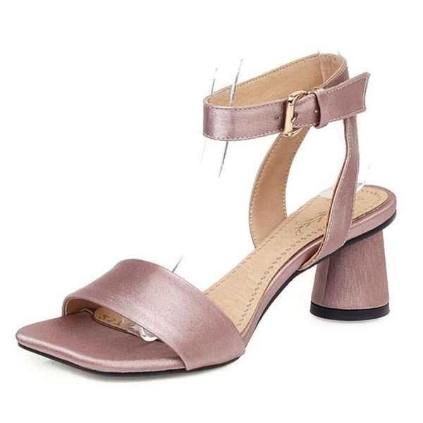 

sandals high heels pink women summer 2021 rope ankle strap ladies square classics shoes zapatillas mujer, Black