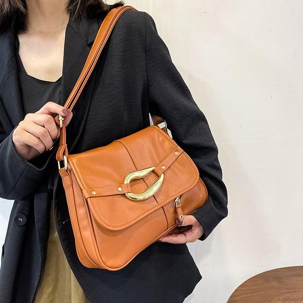 

evening bags pu leather crossbody bag for women 2021 flap solid color shoulder messenger thick chain lady travel big handbag