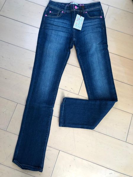 

girls 8-10 years jeans cotton sick european quality pants straight cut, Blue