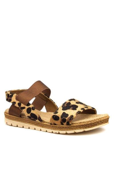 

sandals leopard pattern mesh gorunumlu, Black