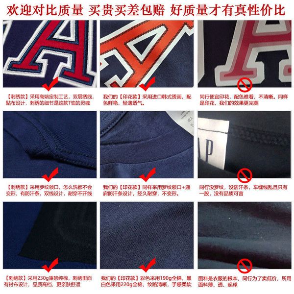 

factory luxury brand t shirt [cotton]g/ap same letter loose short sleeve t-shirt for men and women 2021 new big board trend, White;black