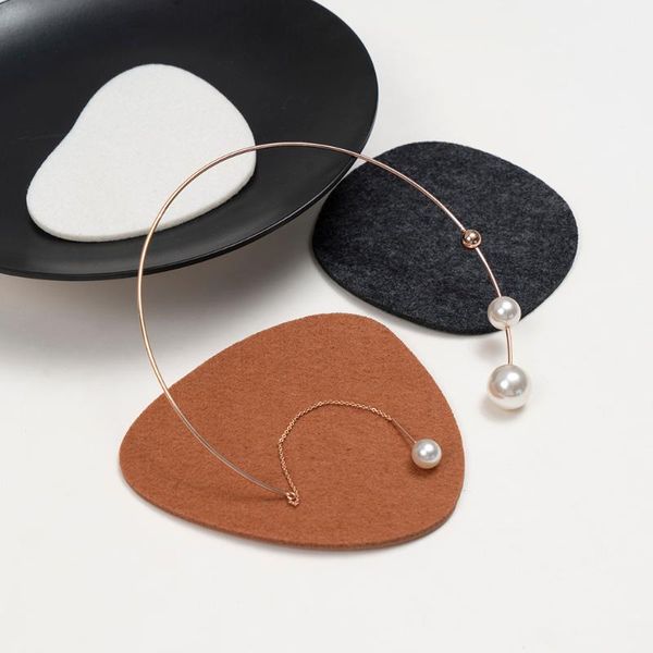 

chokers european and american exaggerated simple pearl tassel necklace fashion trend niche design temperament versatile collar gothic, Golden;silver