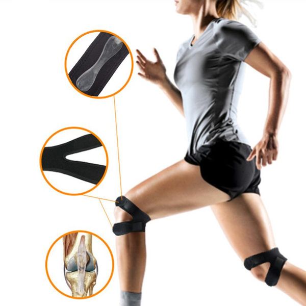 

elbow & knee pads patella strap adjustable anti-slip pain relief support for sport joint stabilizer sports, Black;gray