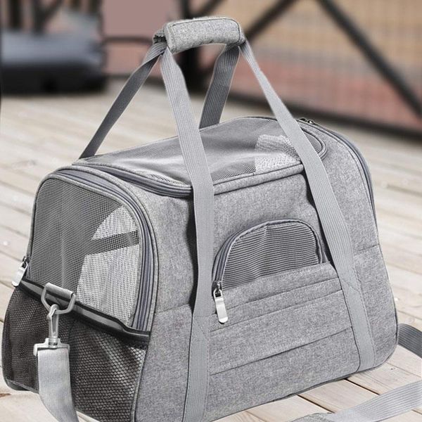 

kennels & pens multi-use dog carrier bag portable cats handbag foldable travel pet puppy carrying mesh shoulder bags for supplies