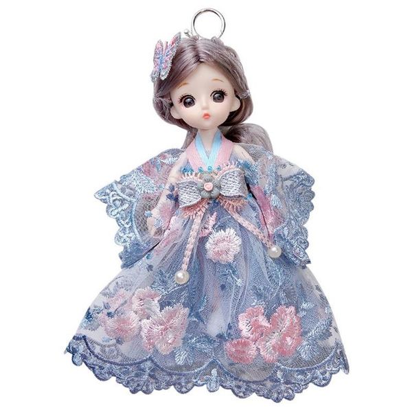 

keychains cute key chain long skirt doll keychain for car keys hanfu princess pendant bag accessories girls small giftsjewelry llavero, Silver