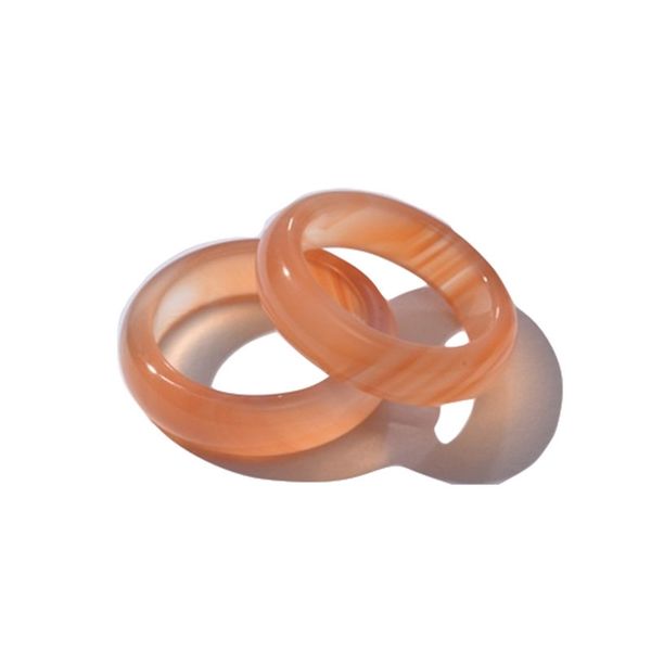 

yuanxige natural material agate red ring for men and women, Black