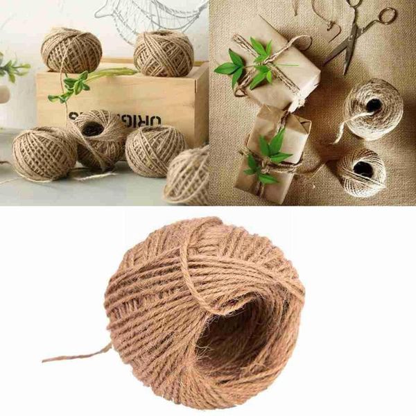 

party decoration 50m jute twine country rustic wedding baby shower birthday bottle box gift table ribbon centerpiece christ o8w1