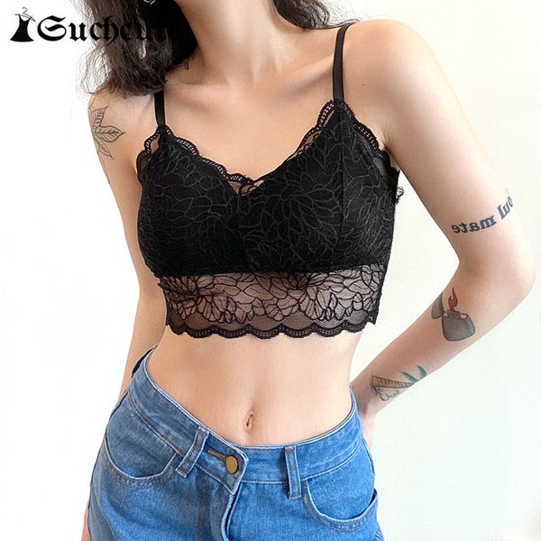 

women's tanks & camis gothic crop for women party clubwear v-neck black tank summer y2k aesthetic female lace camisole, White