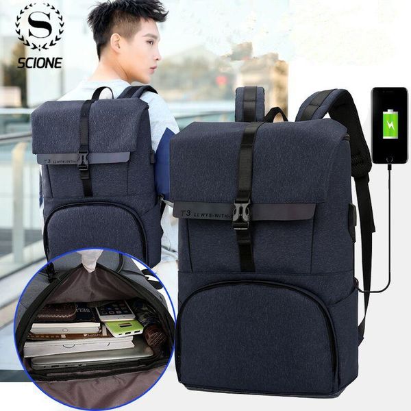 

backpack scione usb charging men lapfashion male mochila leisure travel anti theft 2021 multifunction school bag