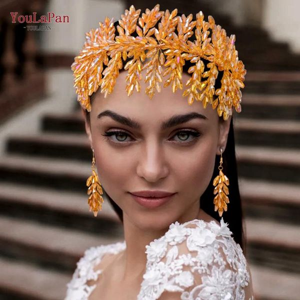 

hair clips & barrettes youlapan hp371 gold crystal tiaras and crowns for women wedding accessories rhinestones 2021, Golden;silver
