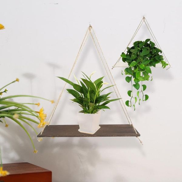 

other home decor plants flower pot hanger rope wooden swing wall mounted shelves decorative ornament outdoor yard supplies