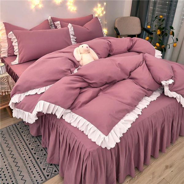 

bedding sets plain lace set bedroom soft bedspread double bed home comfortable duvet cover quality quilt comforter