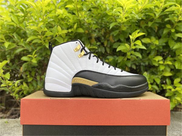 

2021 authentic 12 royalty white black metallic gold men shoes twist stone blue crimson real carbon fiber outdoor sports sneakers with origin