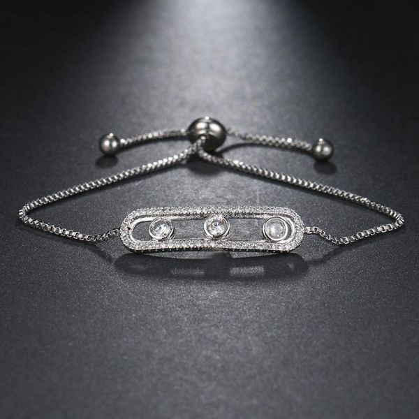 

charm bracelets orztoon vintage zircon rolling wheels unusual for women luxury silver color chain bracelet trendy female jewelry gift, Golden;silver