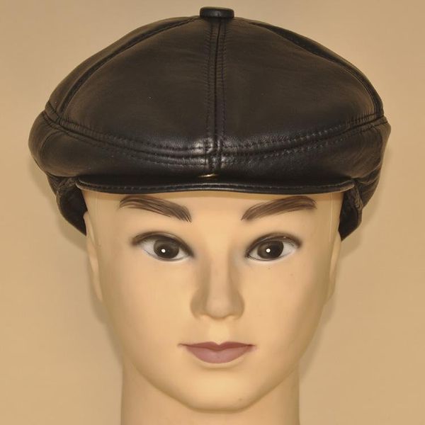 

visors leather hat sheepskin forward winter warm cap male, Blue;gray