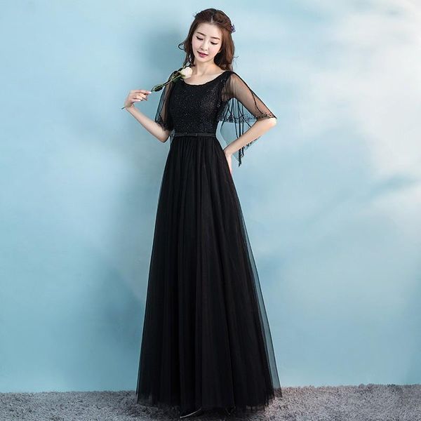 

ethnic clothing sequins flare sleeve qipao mesh black backless cheongsam pleated formal party dress gown charming long bandage vestidos, Red