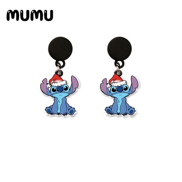 

dangle & chandelier 2021 christmas stitch drop earring santa lilo earrings resin epoxy handmade jewelrys, Silver