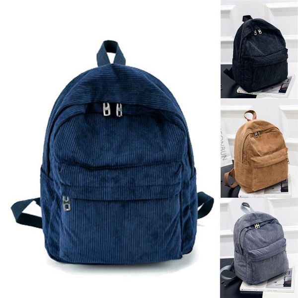 

backpack fashion lady women corduroy rucksack travel shoulder bag girls ladies