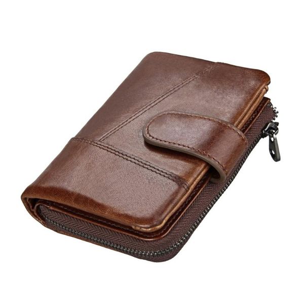 

wallets 2021 genuine cow leather men short wallet design card holder zipper casual fashion male coin pocket simple rfid purse, Red;black