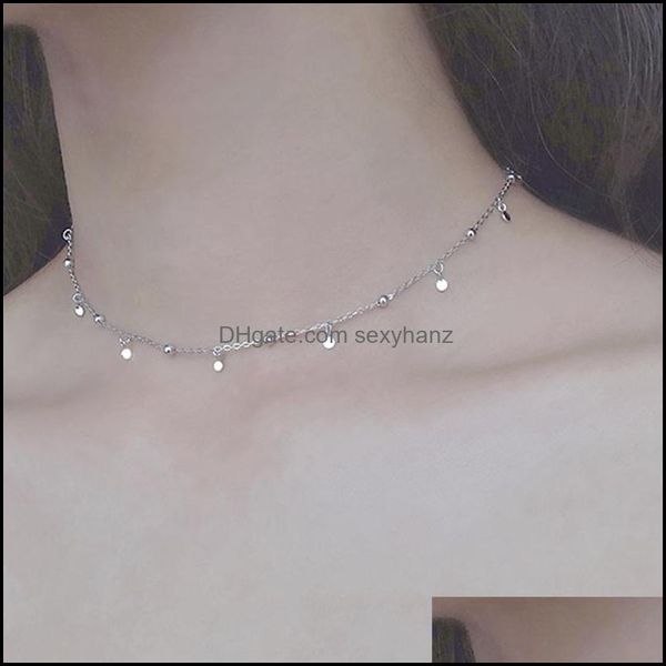 

& chokers suqi non-fading stainless steel coin star gold women choker necklaces pendants femme bead chain jewelry kpop collare gift drop del, Golden;silver