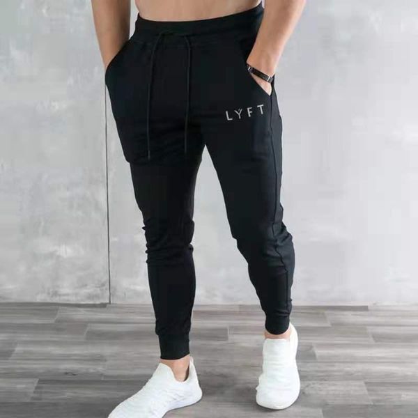 

men's pants track men casual fitness sportswear tracksuit bottoms skinny sweatpants trousers black autumn joggers cotton