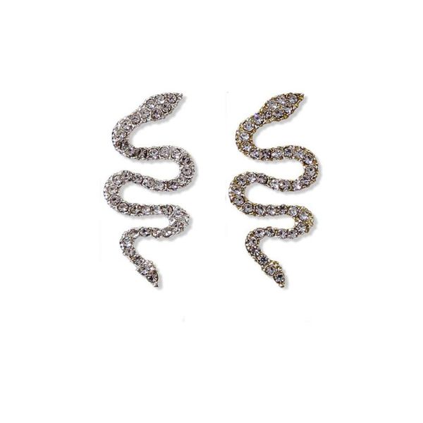 

nail art decorations gold/silver for salons or home snake nails decor crystal diamond design charms 3d accessoirs, Silver;gold