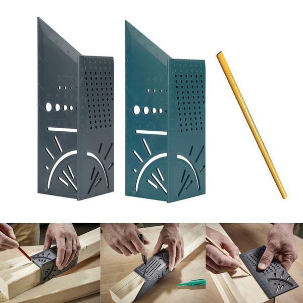

professional hand tool sets wood working ruler 3d mitre angle measuring gauge square size measure woodworking scribe mark line t-type