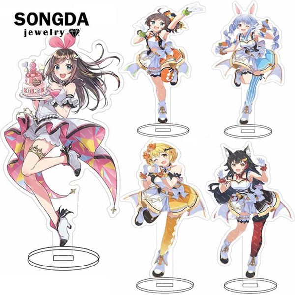 

keychains hololive vtuber acrylic usada pekora uruha hosimati suisei inugami korone model stand desk decor anime figure standingÂ signÂ gift, Silver