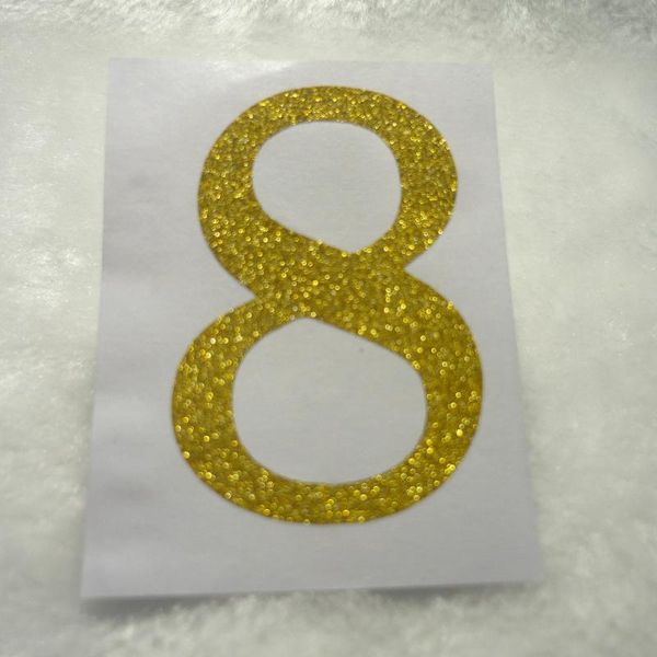 

gold non-shed glitter number stickers 3 inch tall for wedding gift wrap