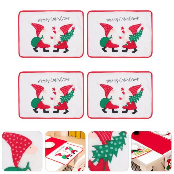 

mats & pads 4pcs fabric table mat dining christmas place cloth