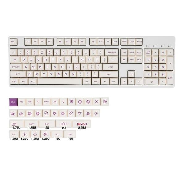 

keyboard mouse combos 137 keys/set xda profile violet on cream theme keycap for mechanical pbt dye sublimation key caps s14 21 drop