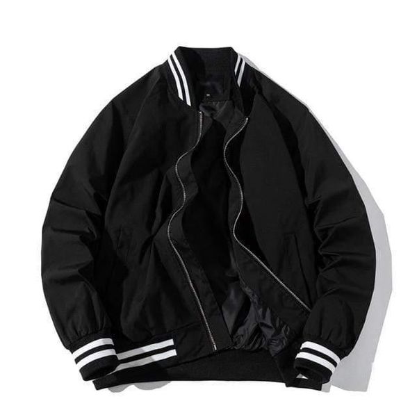 

men's jackets double stripe bomber jacket, Black;brown