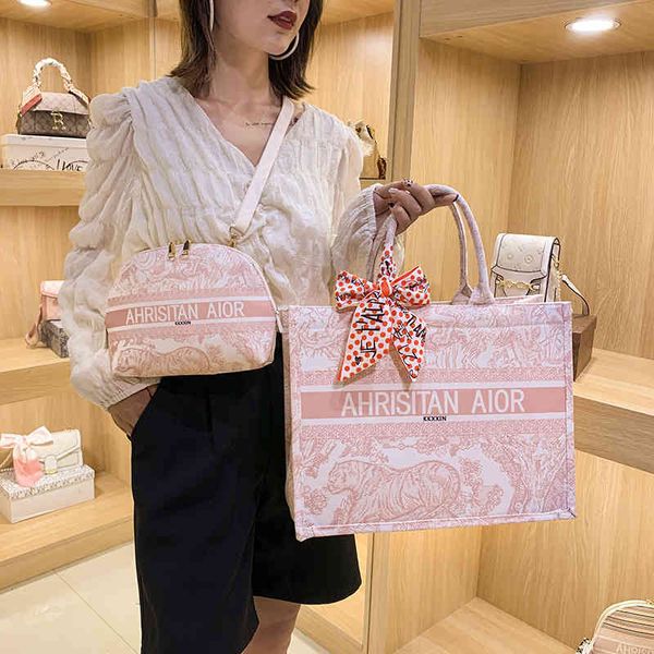 

women's trend tote bag armpit printed large capacity canvas handbag