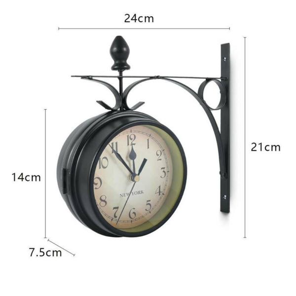 

wall clocks roman numerals clock decoration with bracket classic double-sided