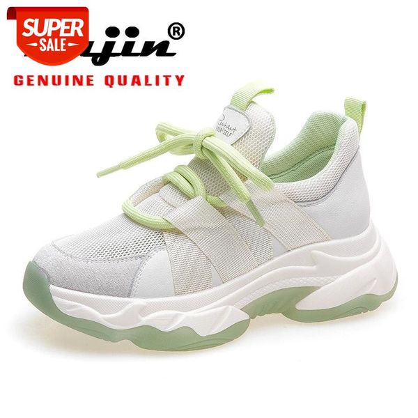 

fujin 2021 women sneakers white platform summer shoes genuine leather women's breathable soft chunky shoes #bt4b