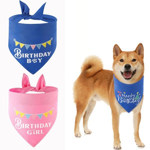

dog apparel lovely pet birthday triangle towel neckerchief cat scarf cotton supplies