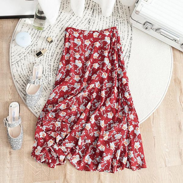 

incense [d6717]] medium length floral skirt skirts, Black