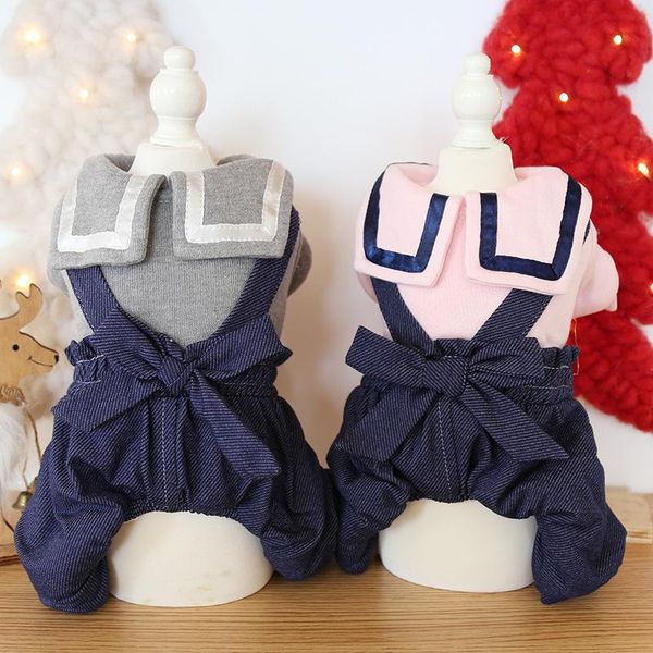 

dog apparel denim pet overalls spring summer puppy vest cowboy clothes teddy costume jacket