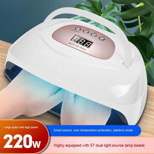 

nail dryers 220w intelligent induction potherapy lamp extension polish baking light therapy for nails manicure tool
