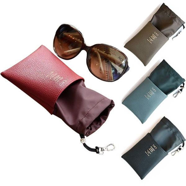

storage bags leather glasses bag lipstick men women carry sunglasses beam mouth travel