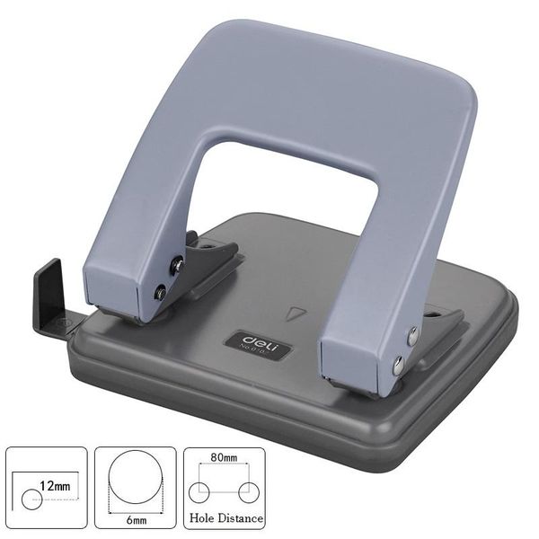 

binders 2-hole punch manually paper suitable for home and school use, durable metal construction, 20-sheet capacity, random color