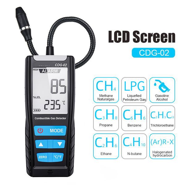 Medidor do analisador do gás do LCD Monitor de qualidade do detector da qualidade do sensor do sistema de ar com alarme do choque do som