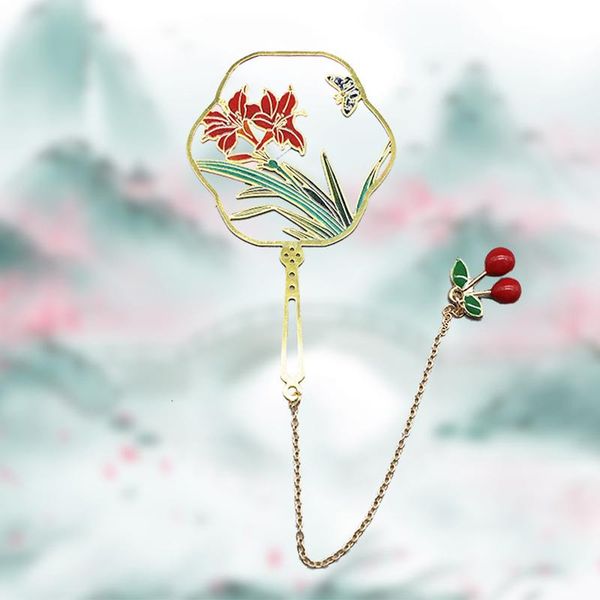 

bookmark 1pc metal peafowl cute cat koi fish brass tassel retro book mark for teachers gift student stationery school supplies