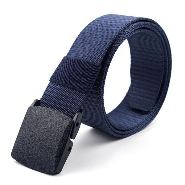

nylon men tactical belt webbing canvas outdoor web with plastic buckle waist support, Black;gray