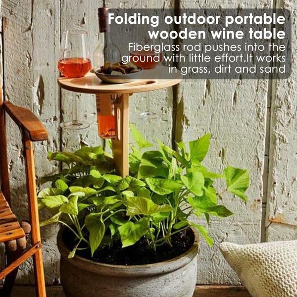 

outdoor wine tablewith foldable round deskmini wooden picnic table easy to carry rack tables camp furniture