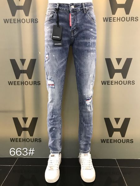 

blue jeans style high street letters graffiti art fashion classic designer ladies pants 663-662