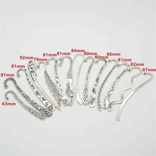 

mix 42pcs vintage charms bookmarks pendant tibetan silver zinc alloy fit bracelet necklace diy metal jewelry findings34-49 210720, Bronze;silver