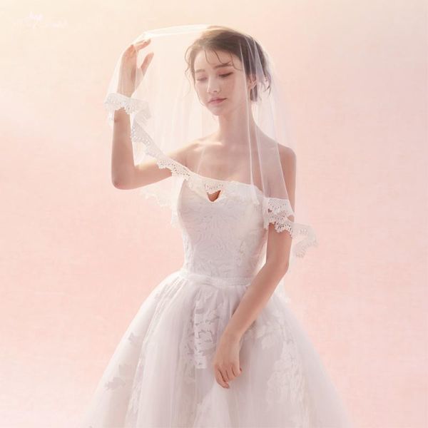 

bridal veils lzp363 real wedding veil 1.5 meters ivory two layer tulle, Black