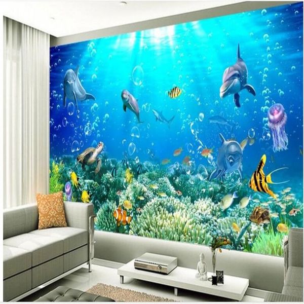 

shuhiko customized large-scale mural 3d effects underwater world tv backdrop 10 meters need for background wall wallpaper wallpapers