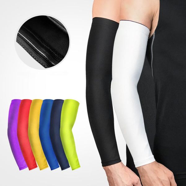 

elbow & knee pads high elastic arm compression sleeve cycling basketball outdoor sports warmer summer uv protective volleyball band, Black;gray